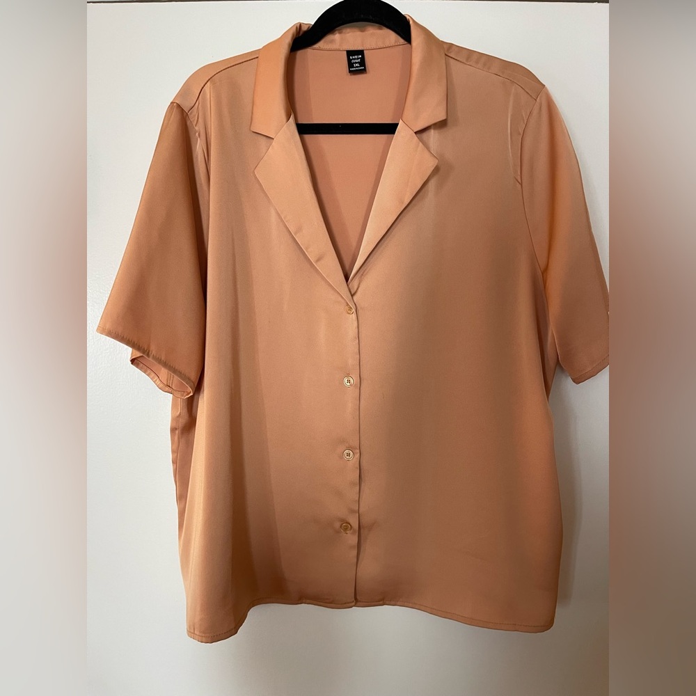SHEIN Apricot Button-Down Shirt